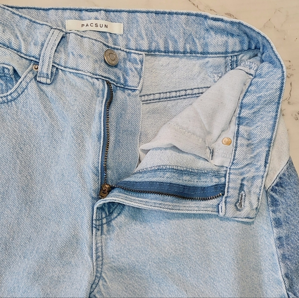 Pacsun High Rise Wide-leg Baggy Jeans With Patchwork Side Panels, Size 25 - Picture 10 of 12